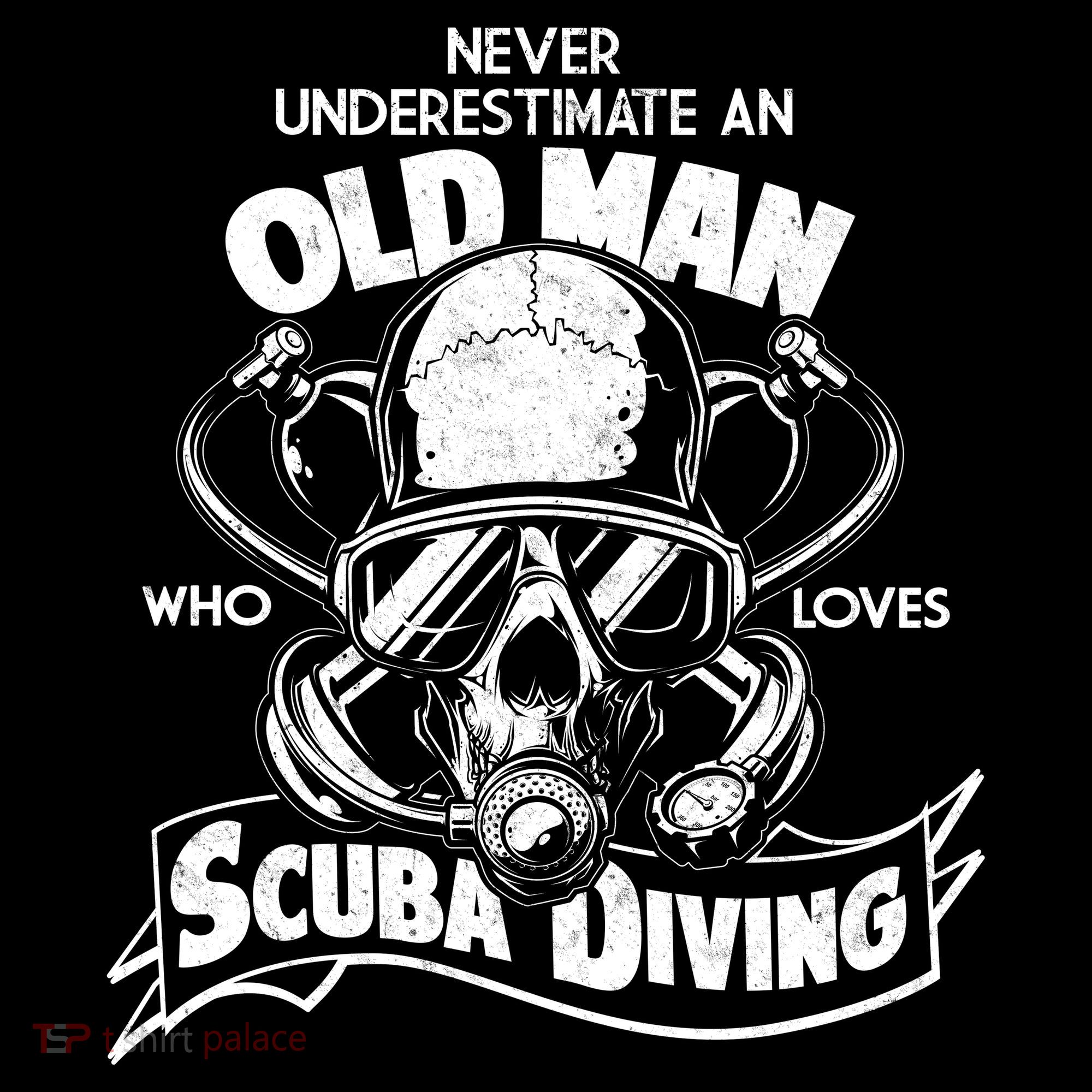 Old Man Who Loves Scuba Diving USA-Made Doggie Bandana