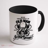 Old Man Who Loves Scuba Diving Coffee Mug thumb 1