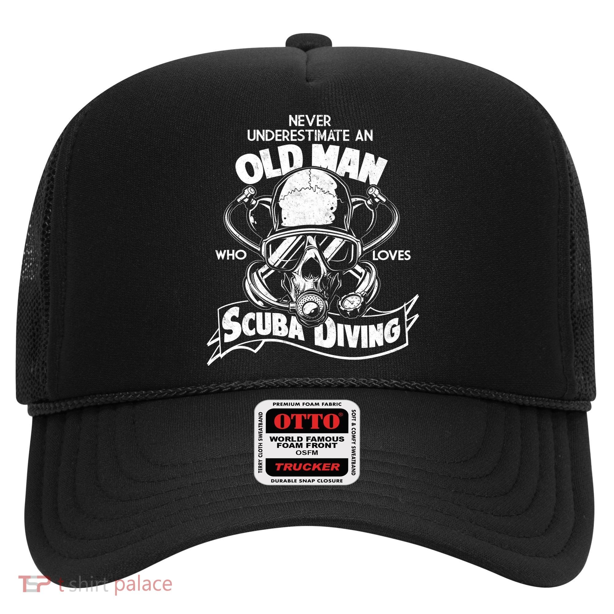 Old Man Who Loves Scuba Diving Hat