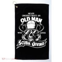 Old Man Who Loves Scuba Diving Golf Towel thumb 0