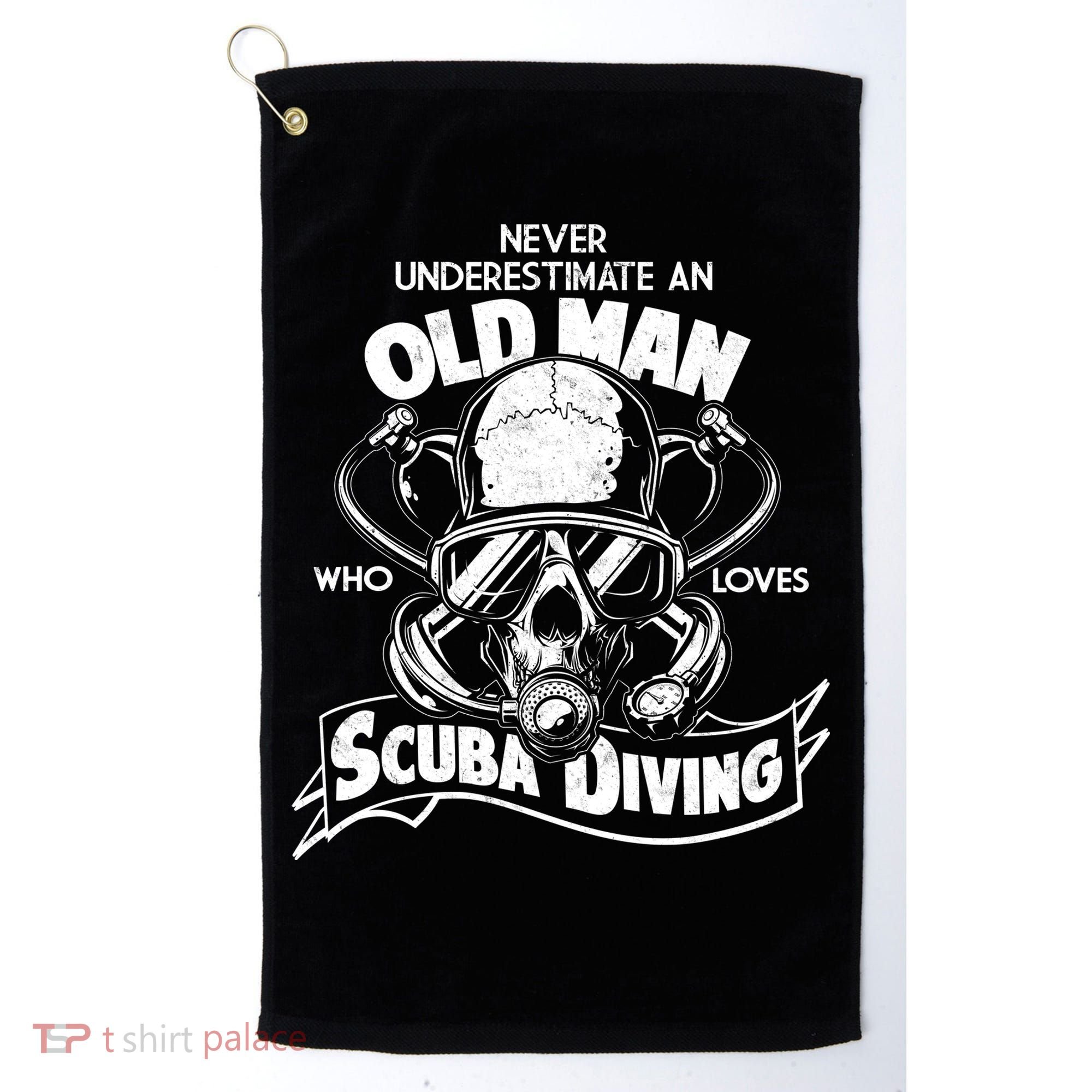 Old Man Who Loves Scuba Diving Golf Towel