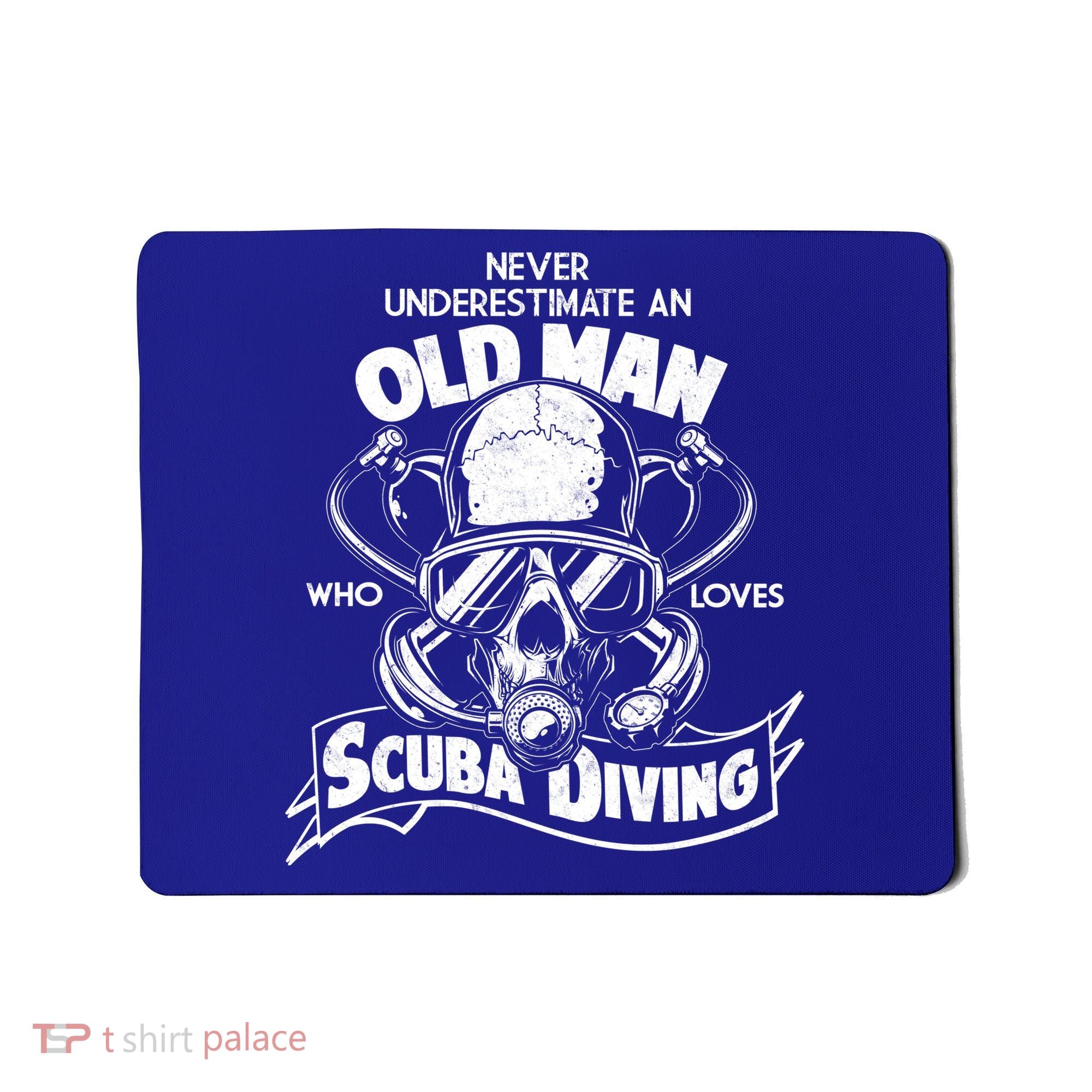 Old Man Who Loves Scuba Diving Mousepad
