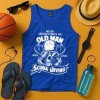 Old Man Who Loves Scuba Diving Tank Top thumb 4