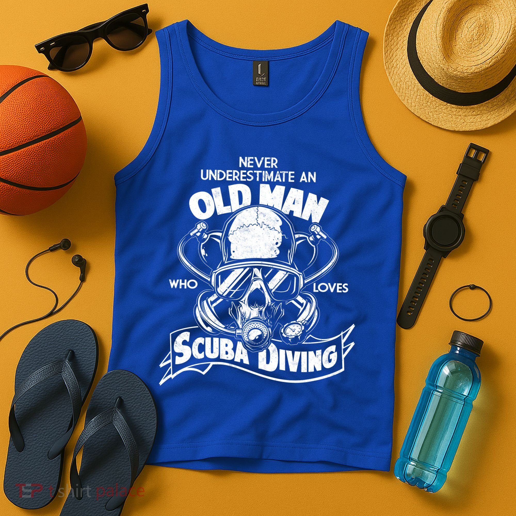 Old Man Who Loves Scuba Diving Tank Top