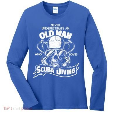 Old Man Who Loves Scuba Diving Women's Long Sleeve Shirt