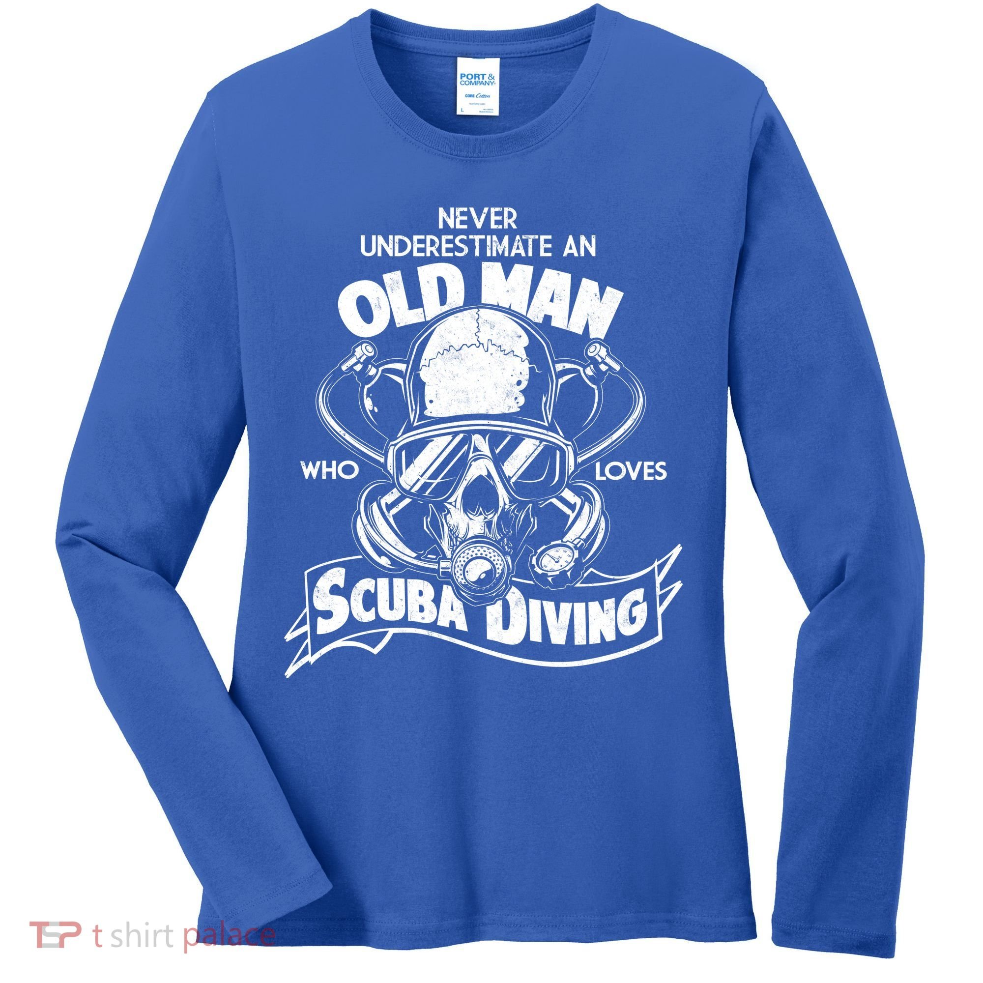 Old Man Who Loves Scuba Diving Women's Long Sleeve Shirt