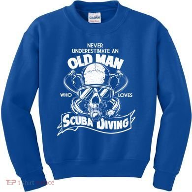 Old Man Who Loves Scuba Diving Kids Sweatshirt