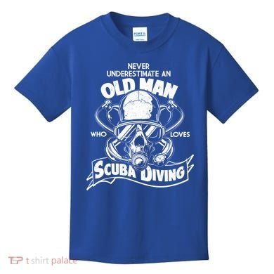 Old Man Who Loves Scuba Diving Kids T-Shirt