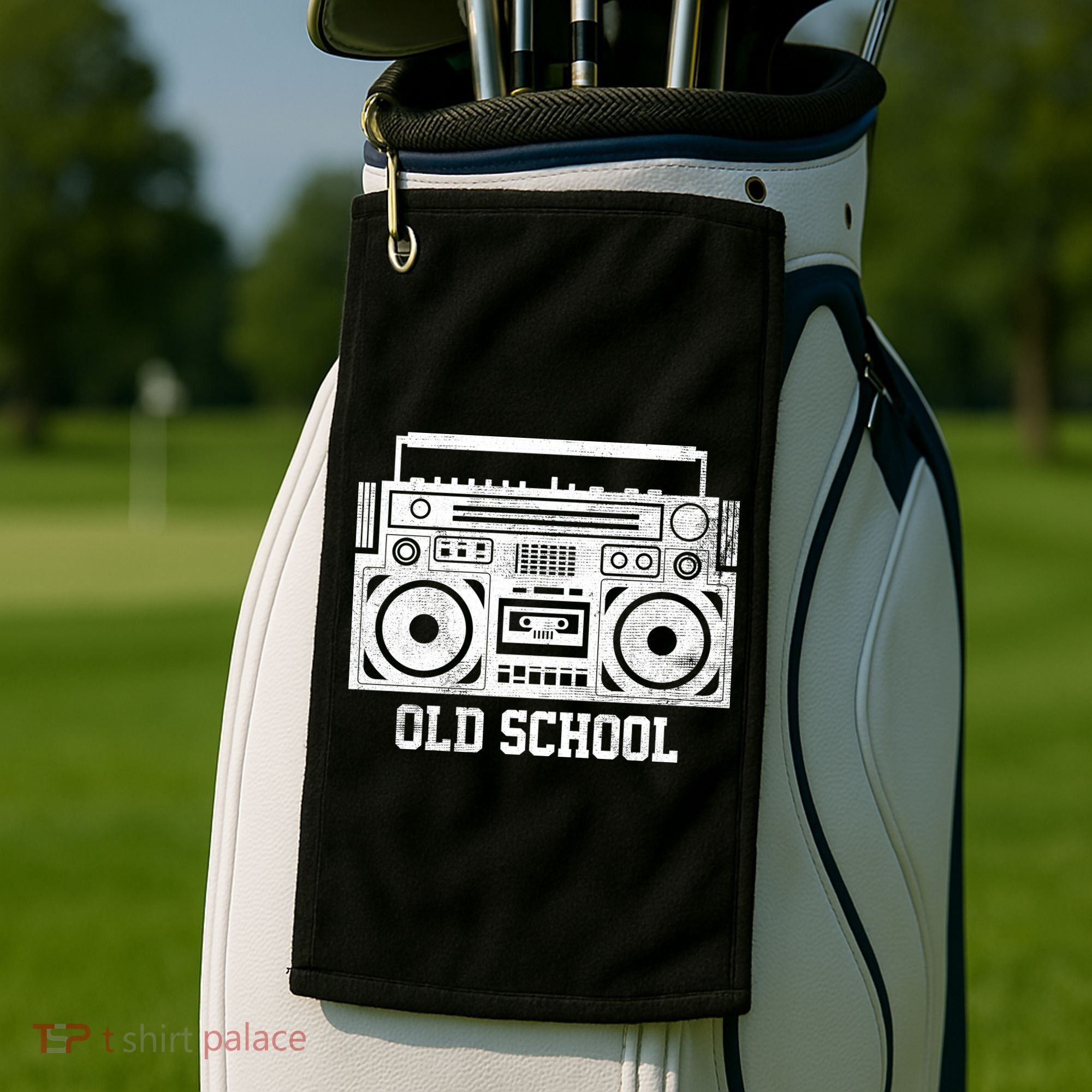 Old School Boombox Golf Towel