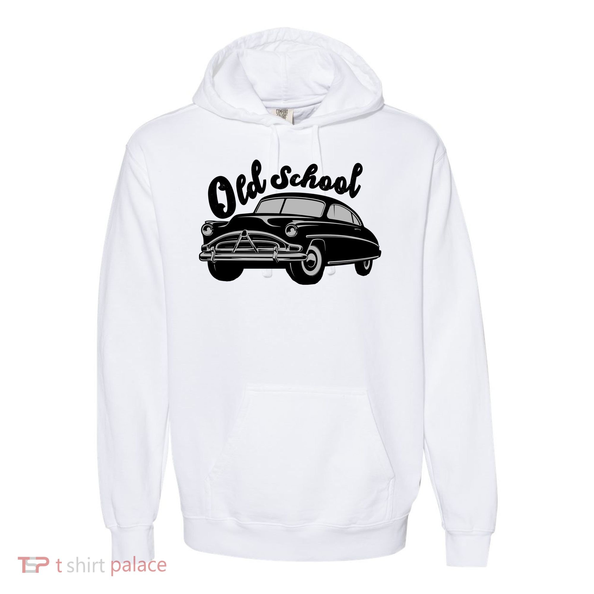 Old School Classic Car Comfort Colors Garment-Dyed Hooded Sweatshirt