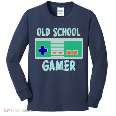 Old School Gamer Kids Long Sleeve Shirt