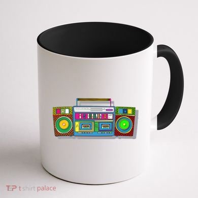 Old School Trippy Boombox Coffee Mug back