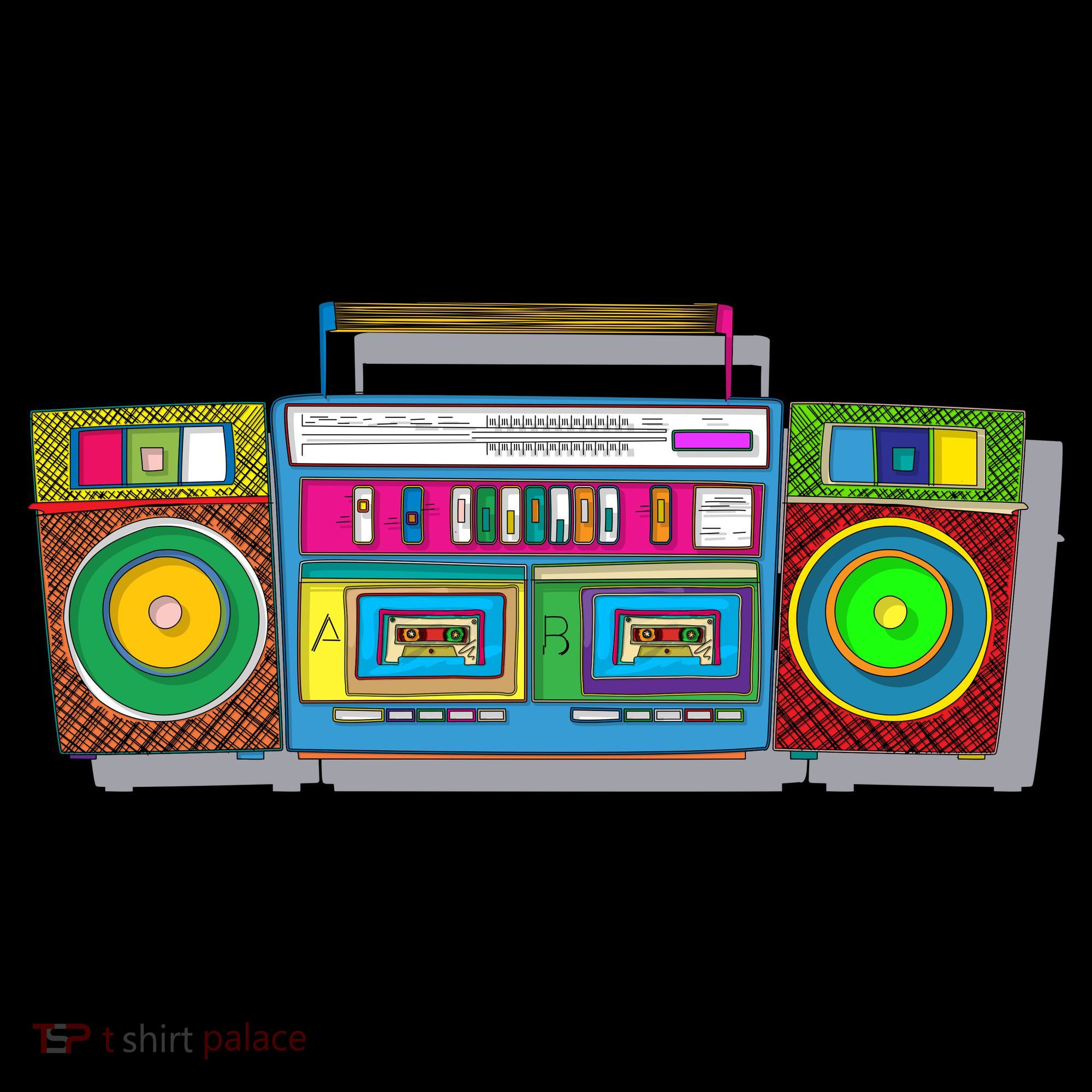 Old School Trippy Boombox Coffee Mug