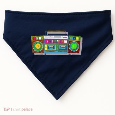 Old School Trippy Boombox USA-Made Doggie Bandana