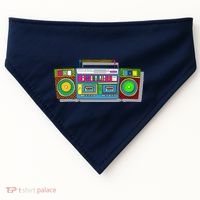 Old School Trippy Boombox USA-Made Doggie Bandana thumb 0