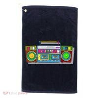 Old School Trippy Boombox Golf Towel thumb 0