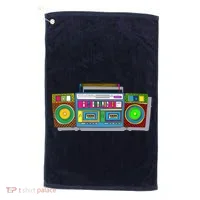 Old School Trippy Boombox Golf Towel thumb 0