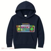 Old School Trippy Boombox Kids Hoodie thumb 0