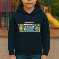 Old School Trippy Boombox Kids Hoodie thumb 3