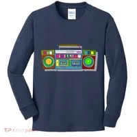 Old School Trippy Boombox Kids Long Sleeve Shirt thumb 0
