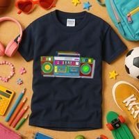 Old School Trippy Boombox Kids T-Shirt thumb 3