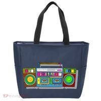 Old School Trippy Boombox Tote Bag thumb 0