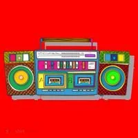 Old School Trippy Boombox Santa Hat thumb 1