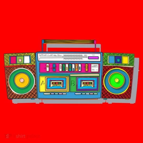 Old School Trippy Boombox Santa Hat