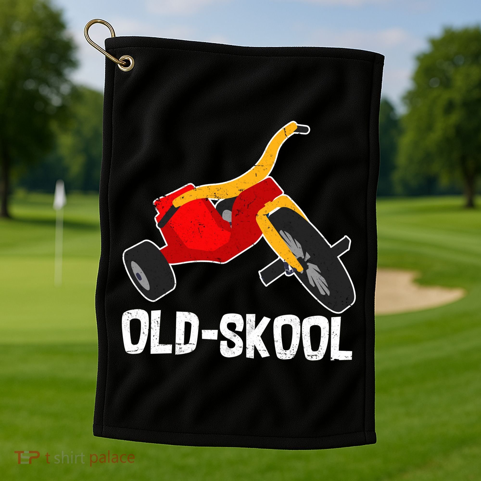 Old Skool Retro Tricycle Bike Trike Toys Golf Towel