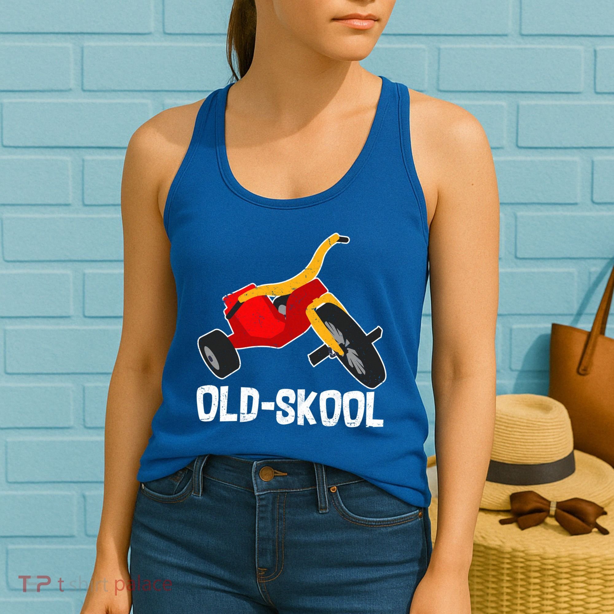 Old Skool Retro Tricycle Bike Trike Toys Women's Tank Top