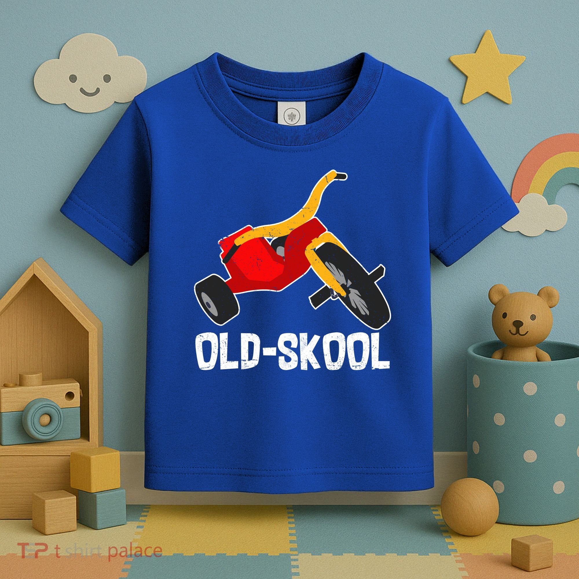 Old Skool Retro Tricycle Bike Trike Toys Toddler T-Shirt