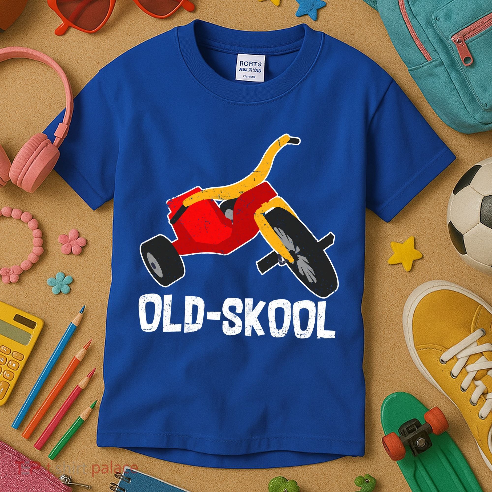 Old Skool Retro Tricycle Bike Trike Toys Kids T-Shirt