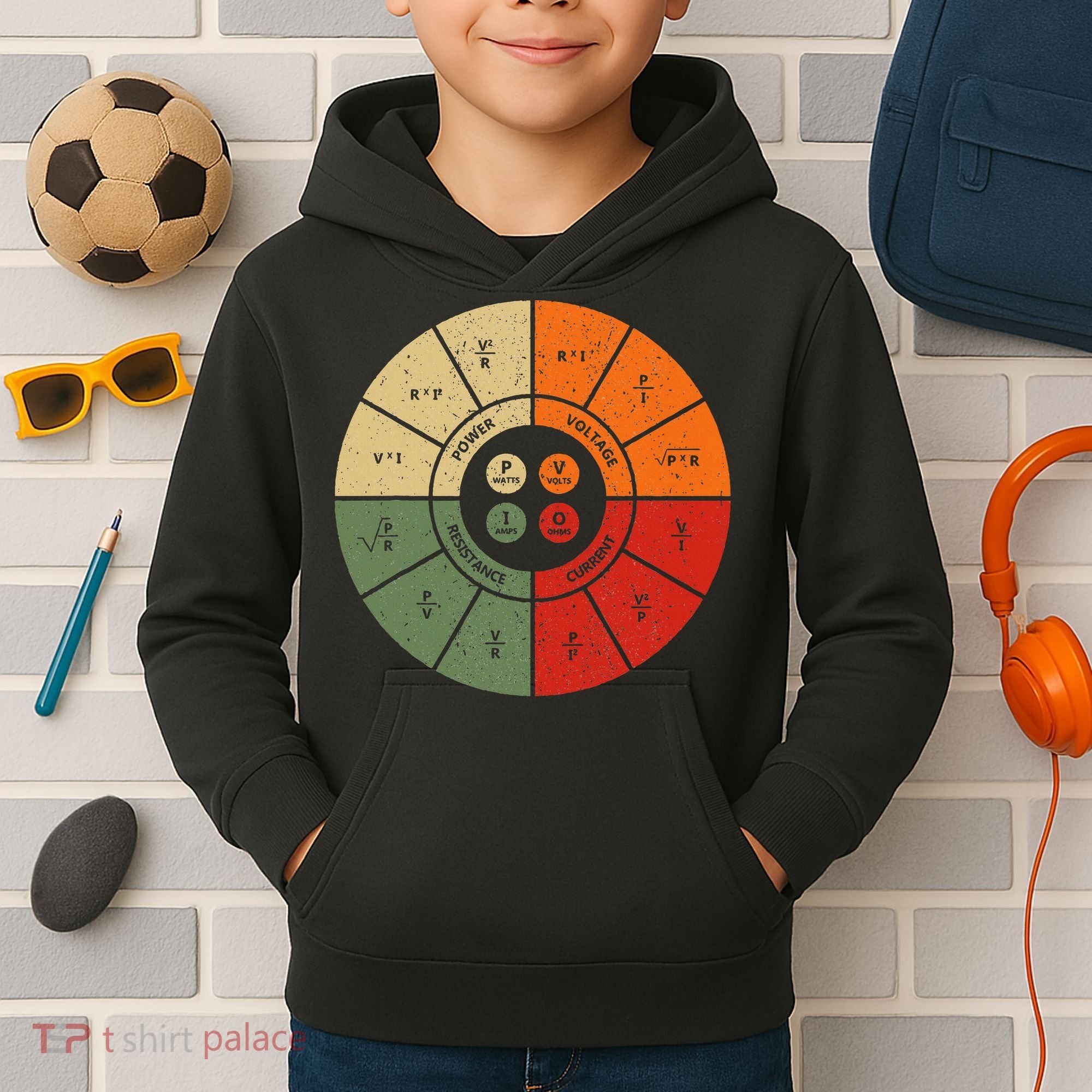 Ohms Law Diagram Electrical Electronics Engineer Kids Hoodie