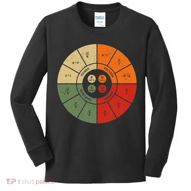 Ohms Law Diagram Electrical Electronics Engineer Kids Long Sleeve Shirt