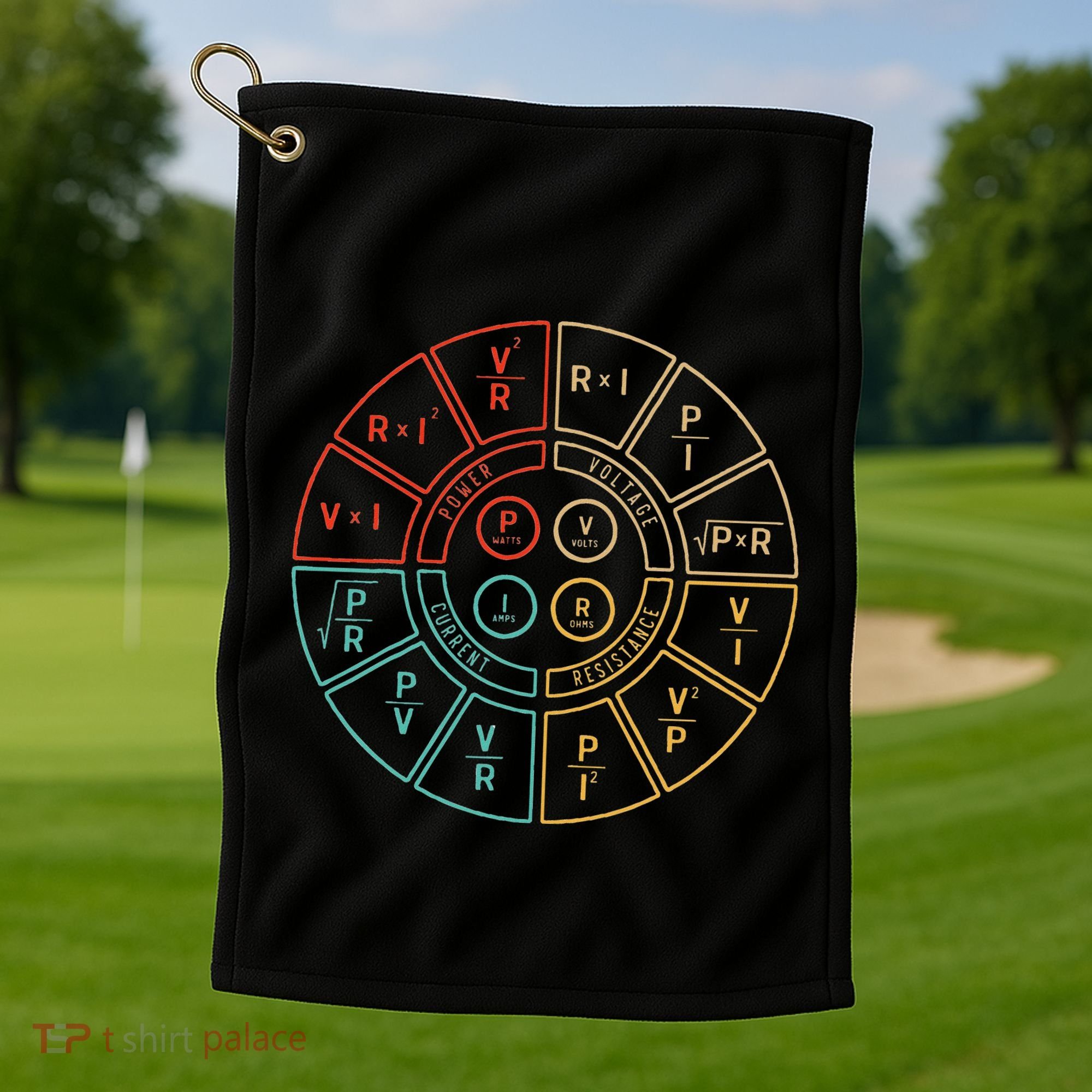 Ohms Law Diagram For Electrical Engineer Golf Towel