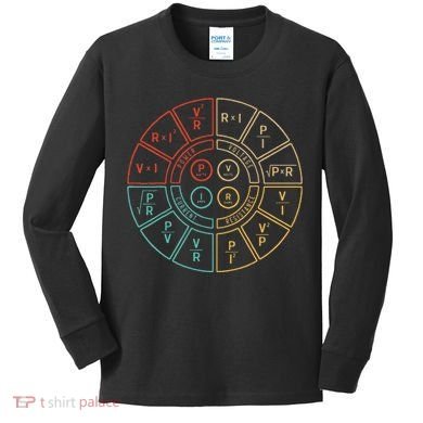 Ohms Law Diagram For Electrical Engineer Kids Long Sleeve Shirt