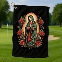 Our Lady De Guadalupe Sant Mary For Christians Catholics Golf Towel thumb 1