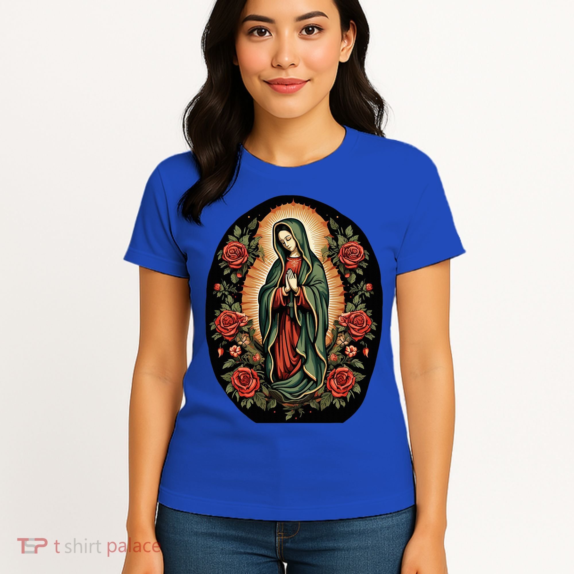 Our Lady De Guadalupe Sant Mary For Christians Catholics Women's T-Shirt