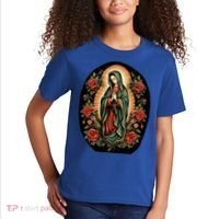 Our Lady De Guadalupe Sant Mary For Christians Catholics Kids T-Shirt thumb 2