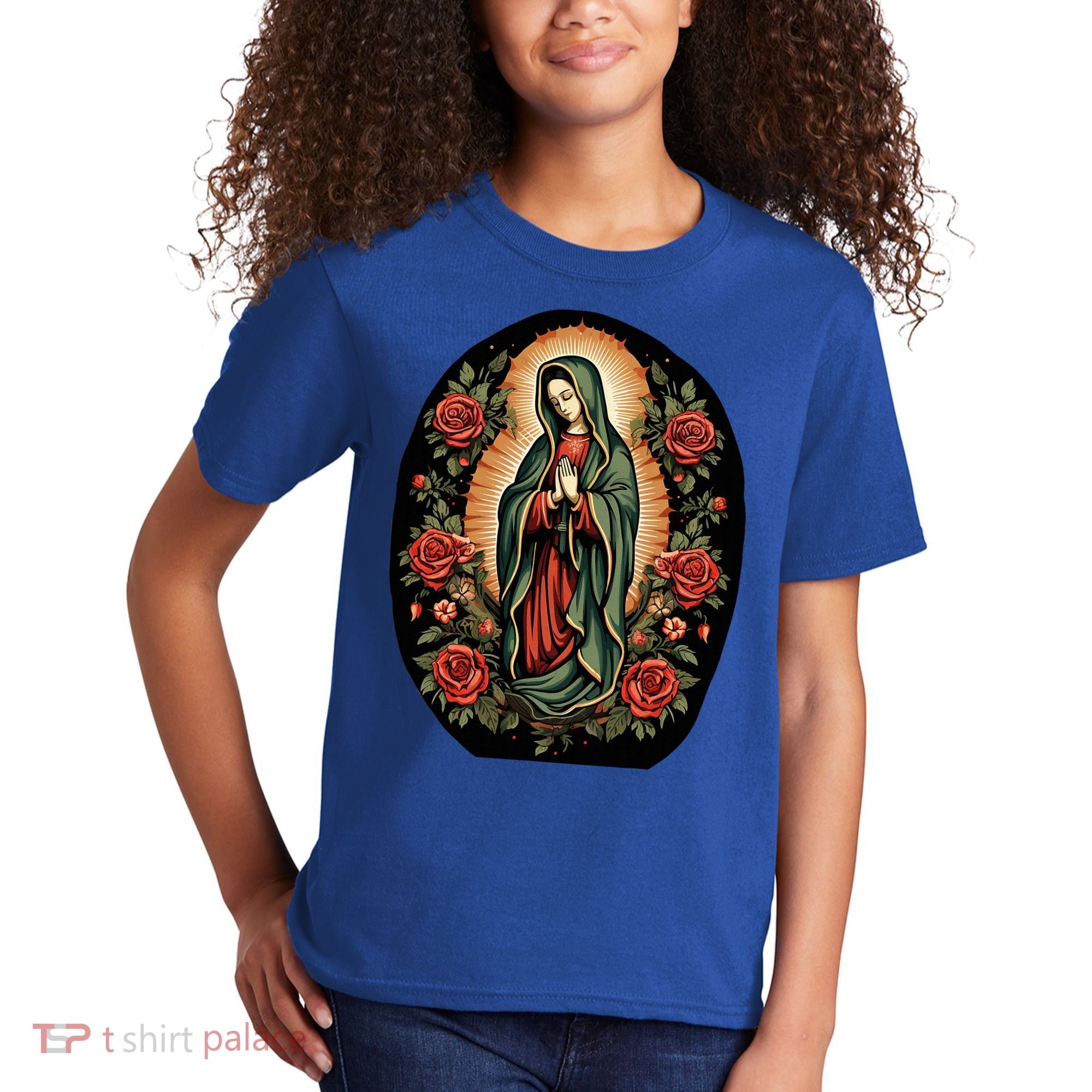 Our Lady De Guadalupe Sant Mary For Christians Catholics Kids T-Shirt