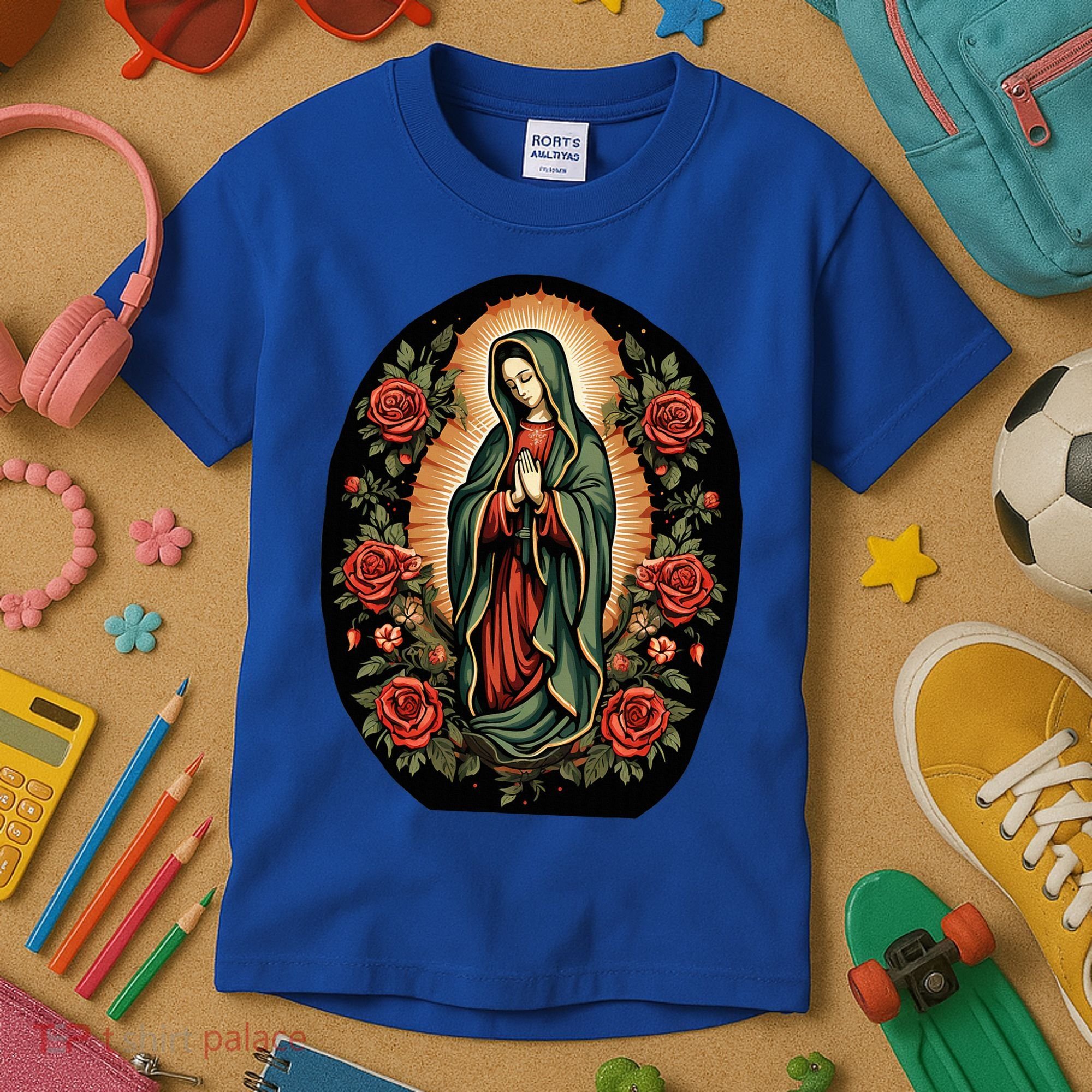 Our Lady De Guadalupe Sant Mary For Christians Catholics Kids T-Shirt