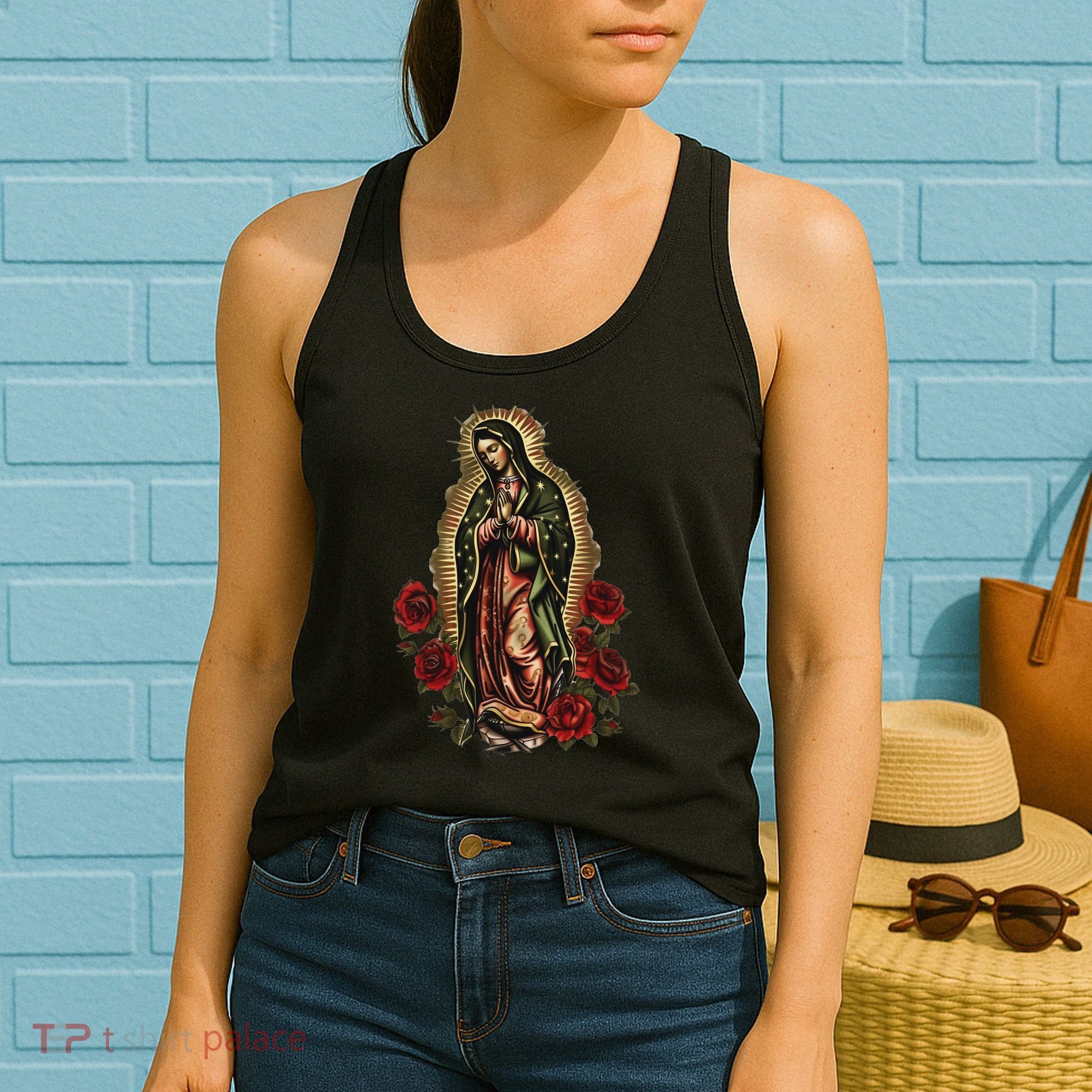 Our Lady De Guadalupe Sant Mary For Christians, Catholics Women's Tank Top