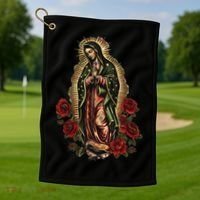 Our Lady De Guadalupe Sant Mary For Christians, Catholics Golf Towel thumb 1