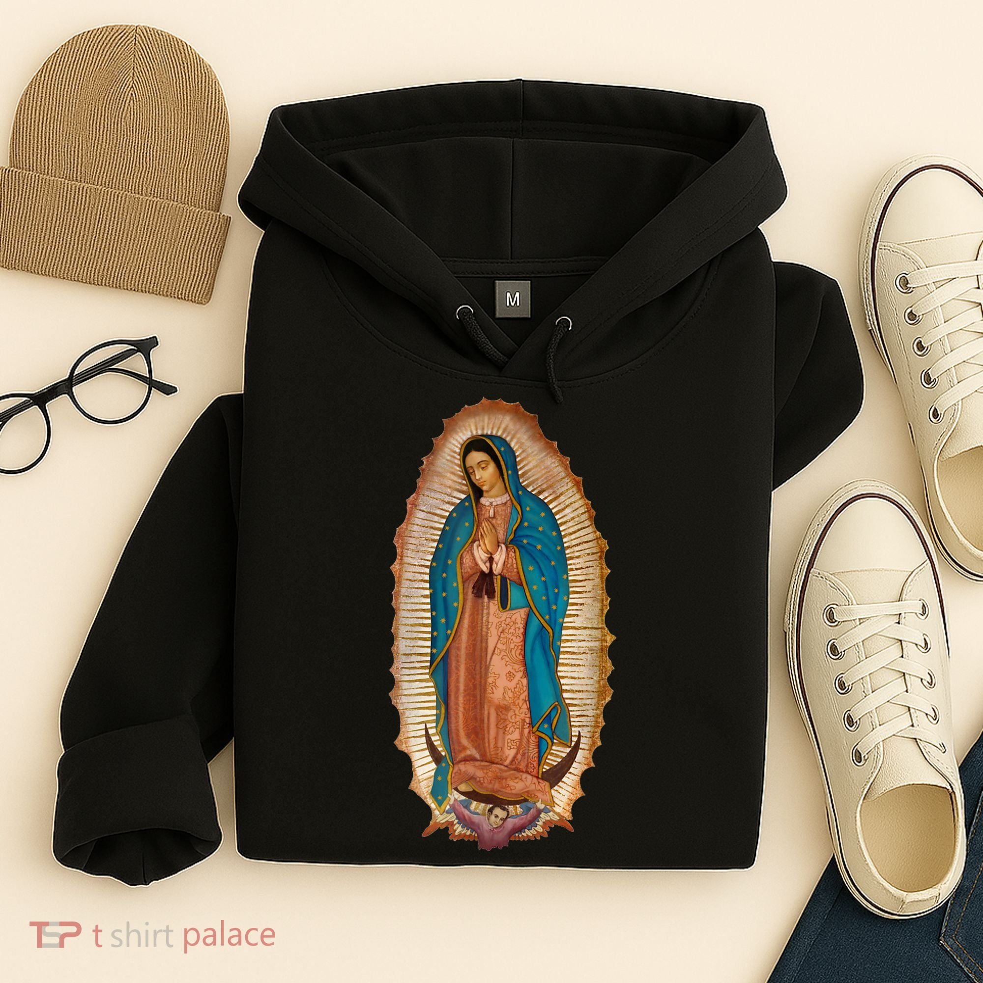 Our Lady De Guadalupe Sant Mary For Christians Catholics Hoodie