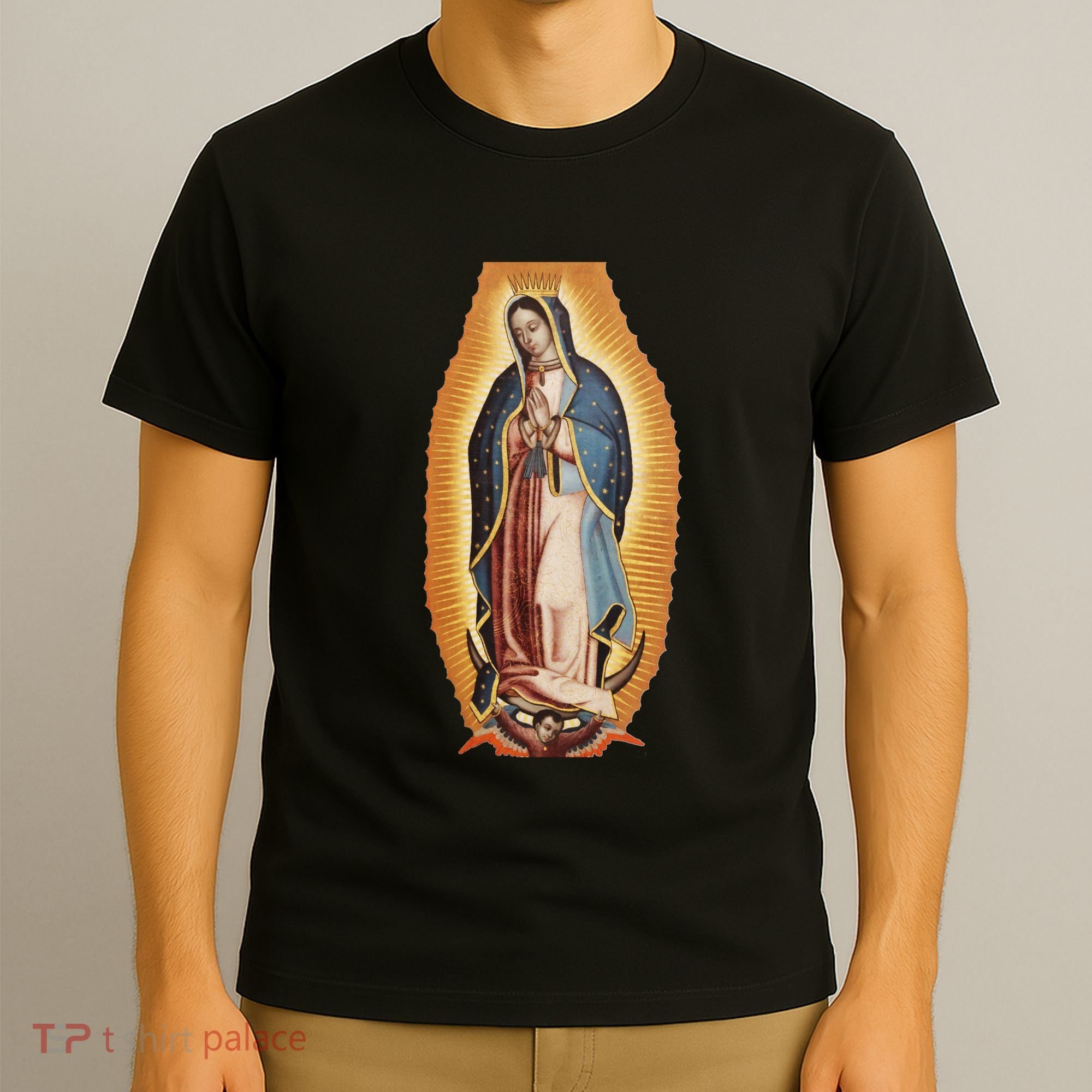 Our Lady De Guadalupe Mary Mother Of God Christian Catholics Rosary T-Shirt