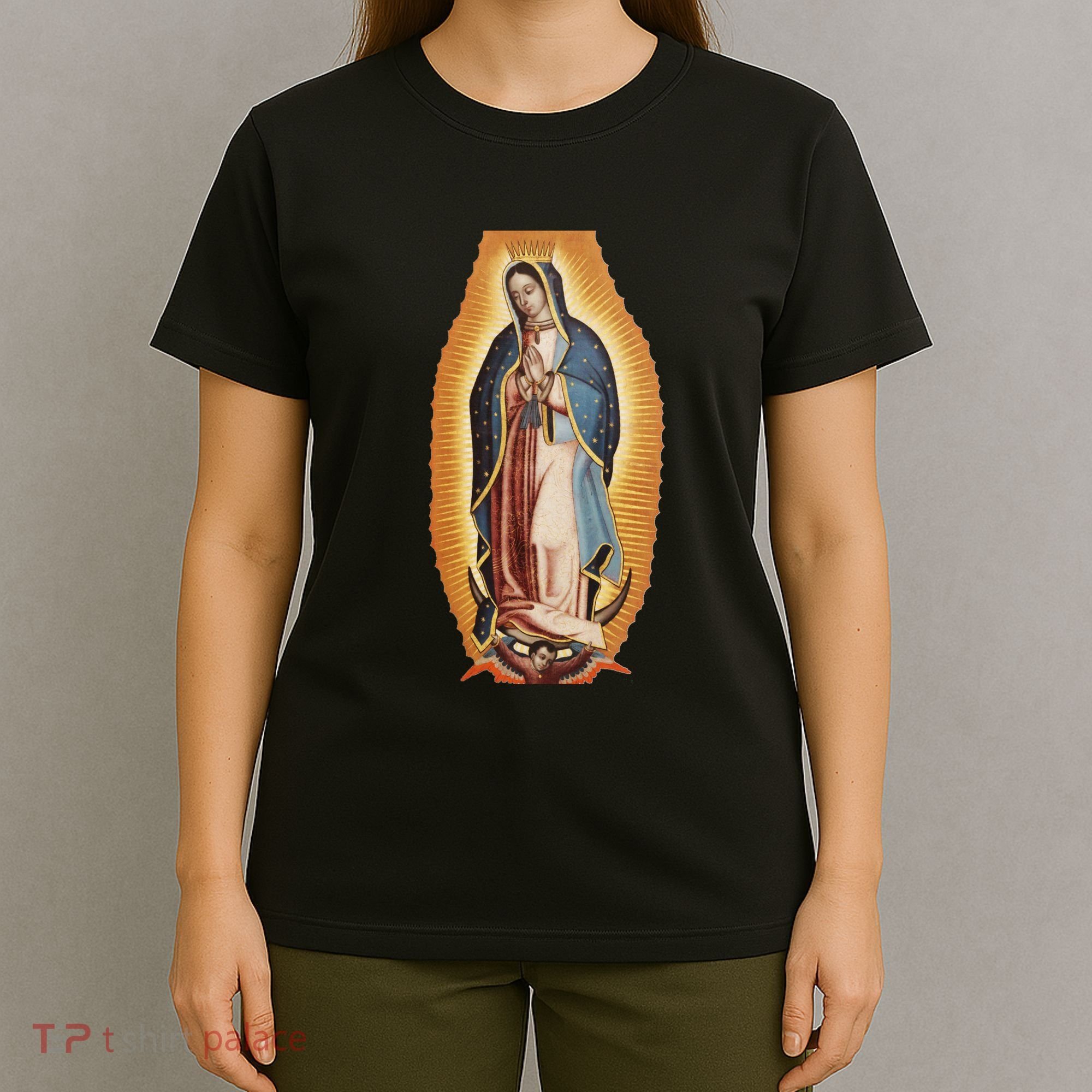 Our Lady De Guadalupe Mary Mother Of God Christian Catholics Rosary T-Shirt