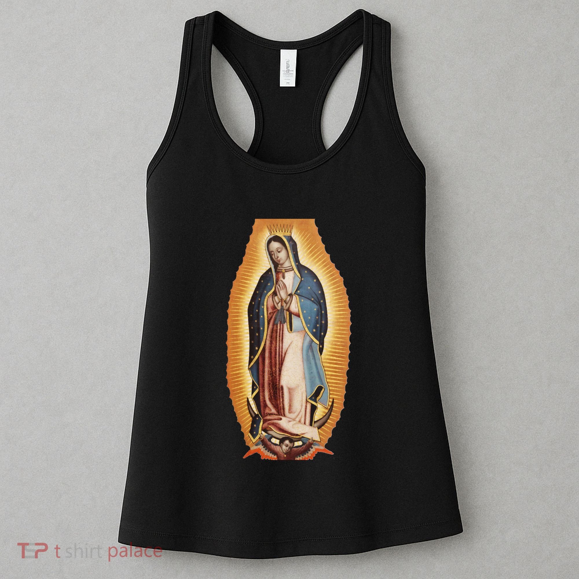 Our Lady De Guadalupe Mary Mother Of God Christian Catholics Rosary Women's Tank Top