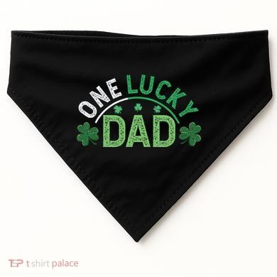 One Lucky Dad Shamrock Papa Irish Saint Patricks Day Daddy USA-Made Doggie Bandana