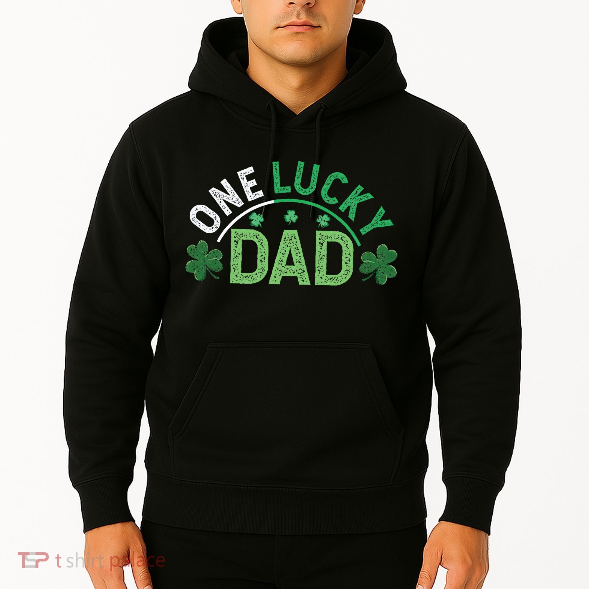 One Lucky Dad Shamrock Papa Irish Saint Patricks Day Daddy Hoodie