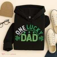 One Lucky Dad Shamrock Papa Irish Saint Patricks Day Daddy Hoodie thumb 4